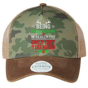 Being Related To Me Funny Christmas Family Xmas Pajamas Legacy Tie Dye Trucker Hat