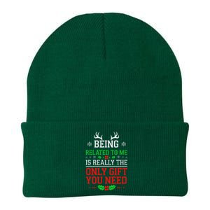 Being Related To Me Funny Christmas Family Xmas Pajamas Knit Cap Winter Beanie