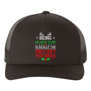 Being Related To Me Funny Christmas Family Xmas Pajamas Yupoong Adult 5-Panel Trucker Hat