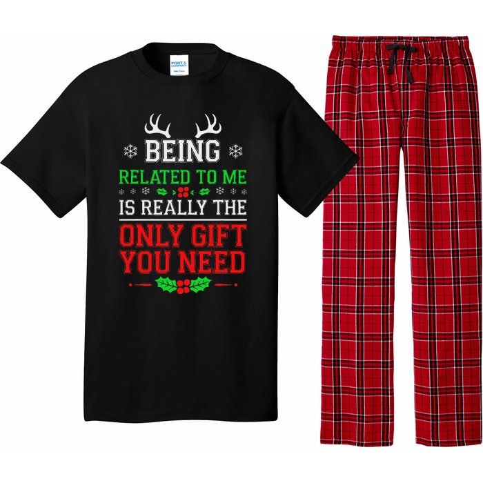 Being Related To Me Funny Christmas Family Xmas Pajamas Pajama Set