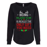 Being Related To Me Funny Christmas Family Xmas Pajamas Womens California Wash Sweatshirt