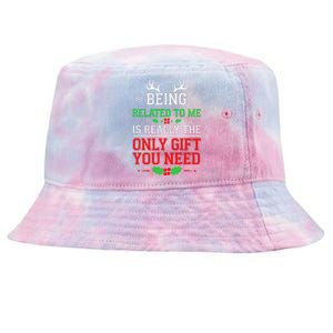 Being Related To Me Funny Christmas Family Xmas Pajamas Tie-Dyed Bucket Hat