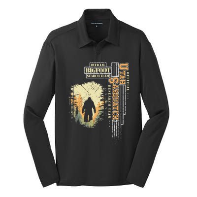 Bigfoot Research Team For Utah Sasquatch Believer Silk Touch Performance Long Sleeve Polo