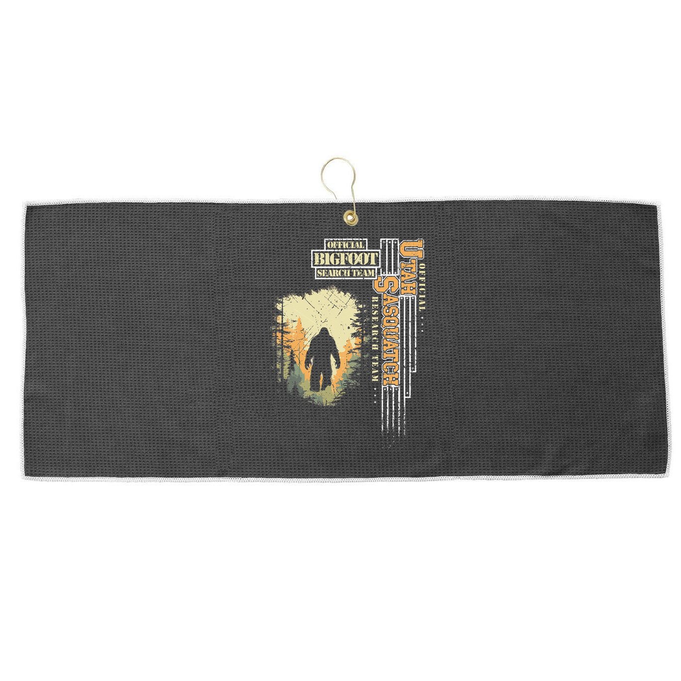 Bigfoot Research Team For Utah Sasquatch Believer Large Microfiber Waffle Golf Towel