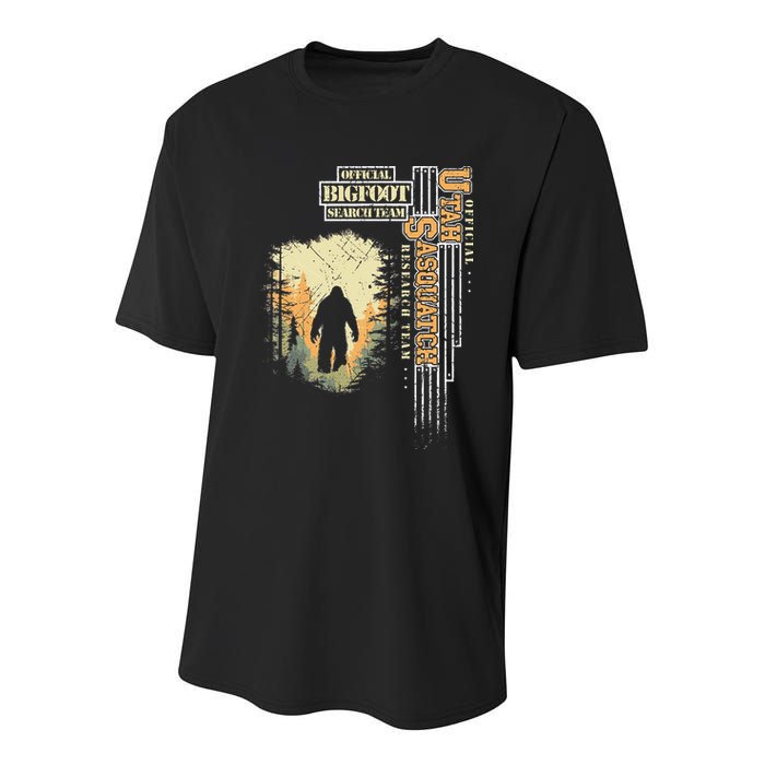 Bigfoot Research Team For Utah Sasquatch Believer Youth Performance Sprint T-Shirt