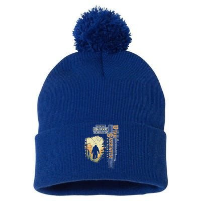 Bigfoot Research Team For Utah Sasquatch Believer Pom Pom 12in Knit Beanie