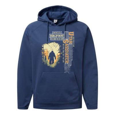 Bigfoot Research Team For Utah Sasquatch Believer Performance Fleece Hoodie