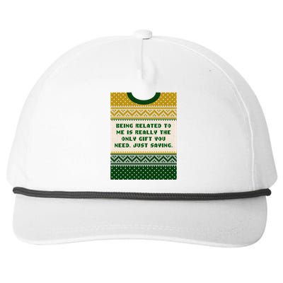 Being Related To Me Is The Gift You Need Christmas Family Gift Snapback Five-Panel Rope Hat