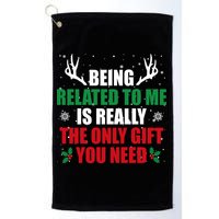Being Related To Me Is Really The Only Gift You Need Funny Christmas Golf Towel