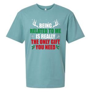 Being Related To Me Is Really The Only Gift You Need Funny Christmas Sueded Cloud Jersey T-Shirt