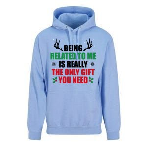 Being Related To Me Is Really The Only Gift You Need Funny Christmas Unisex Surf Hoodie