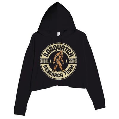 Bigfoot Research Team Retro Vintage Sasquatch  Crop Fleece Hoodie