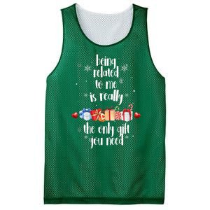 Being Related To Me Is Really The Only Gift You Need Funny Christmas Mesh Reversible Basketball Jersey Tank