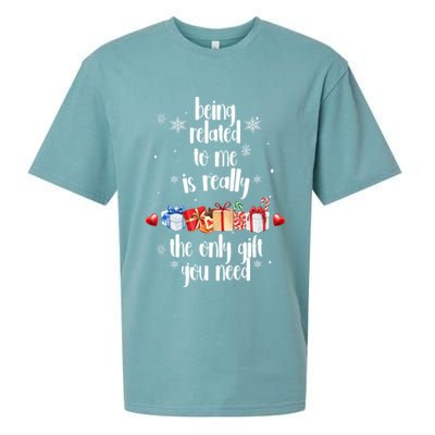 Being Related To Me Is Really The Only Gift You Need Funny Christmas Sueded Cloud Jersey T-Shirt