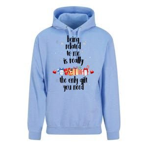 Being Related To Me Is Really The Only Gift You Need Funny Christmas Unisex Surf Hoodie