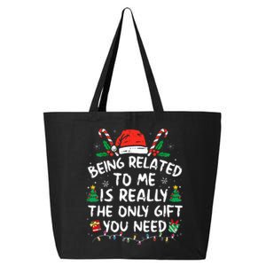 Being Related To Me Funny Christmas Family Xmas Pajamas  25L Jumbo Tote