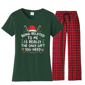 Being Related To Me Funny Christmas Family Xmas Pajamas  Women's Flannel Pajama Set