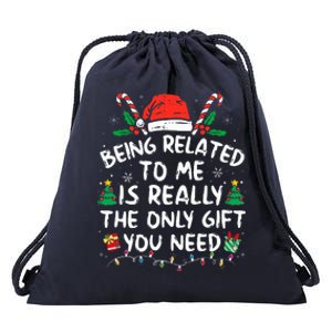 Being Related To Me Funny Christmas Family Xmas Pajamas  Drawstring Bag