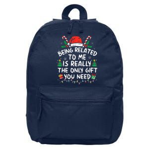 Being Related To Me Funny Christmas Family Xmas Pajamas  16 in Basic Backpack