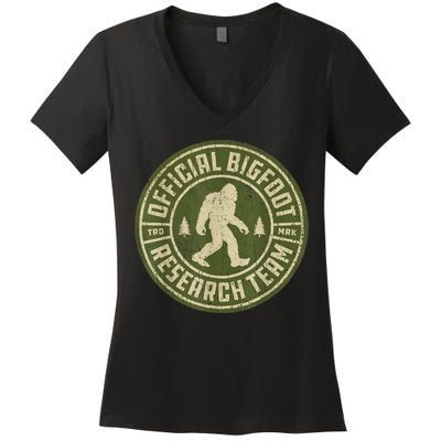 Bigfoot Research Team Retro Vintage Sasquatch Men Women Women's V-Neck T-Shirt