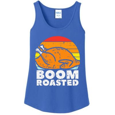 Boom Roasted Turkey Sunset Retro Thanksgiving Ladies Essential Tank