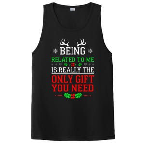 Being Related To Me Funny Christmas Family Xmas Pajamas PosiCharge Competitor Tank