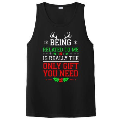 Being Related To Me Funny Christmas Family Xmas Pajamas PosiCharge Competitor Tank