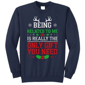 Being Related To Me Funny Christmas Family Xmas Pajamas Sweatshirt