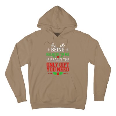 Being Related To Me Funny Christmas Family Xmas Pajamas Hoodie