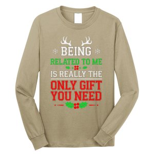 Being Related To Me Funny Christmas Family Xmas Pajamas Long Sleeve Shirt