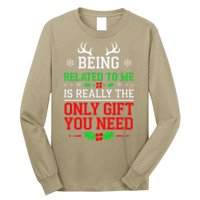 Being Related To Me Funny Christmas Family Xmas Pajamas Long Sleeve Shirt