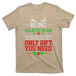 Being Related To Me Funny Christmas Family Xmas Pajamas T-Shirt