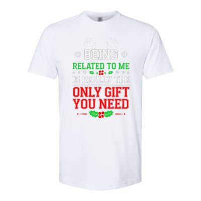 Being Related To Me Funny Christmas Family Xmas Pajamas Softstyle CVC T-Shirt