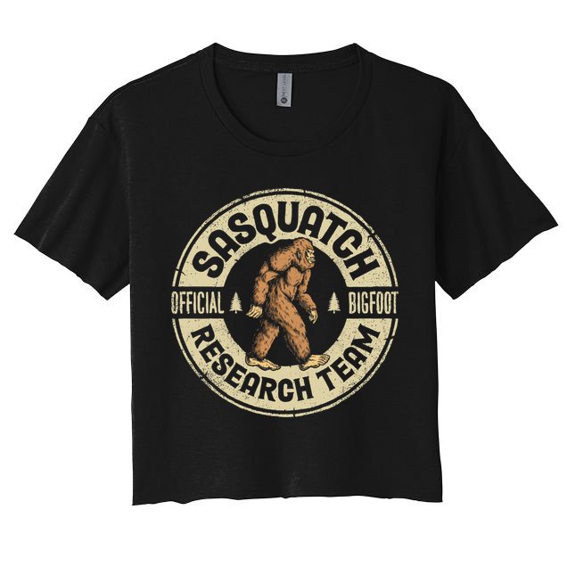 Bigfoot Research Team Retro Vintage Sasquatch Men Women Women's Crop Top Tee