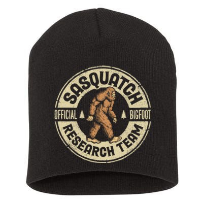 Bigfoot Research Team Retro Vintage Sasquatch Men Women Short Acrylic Beanie