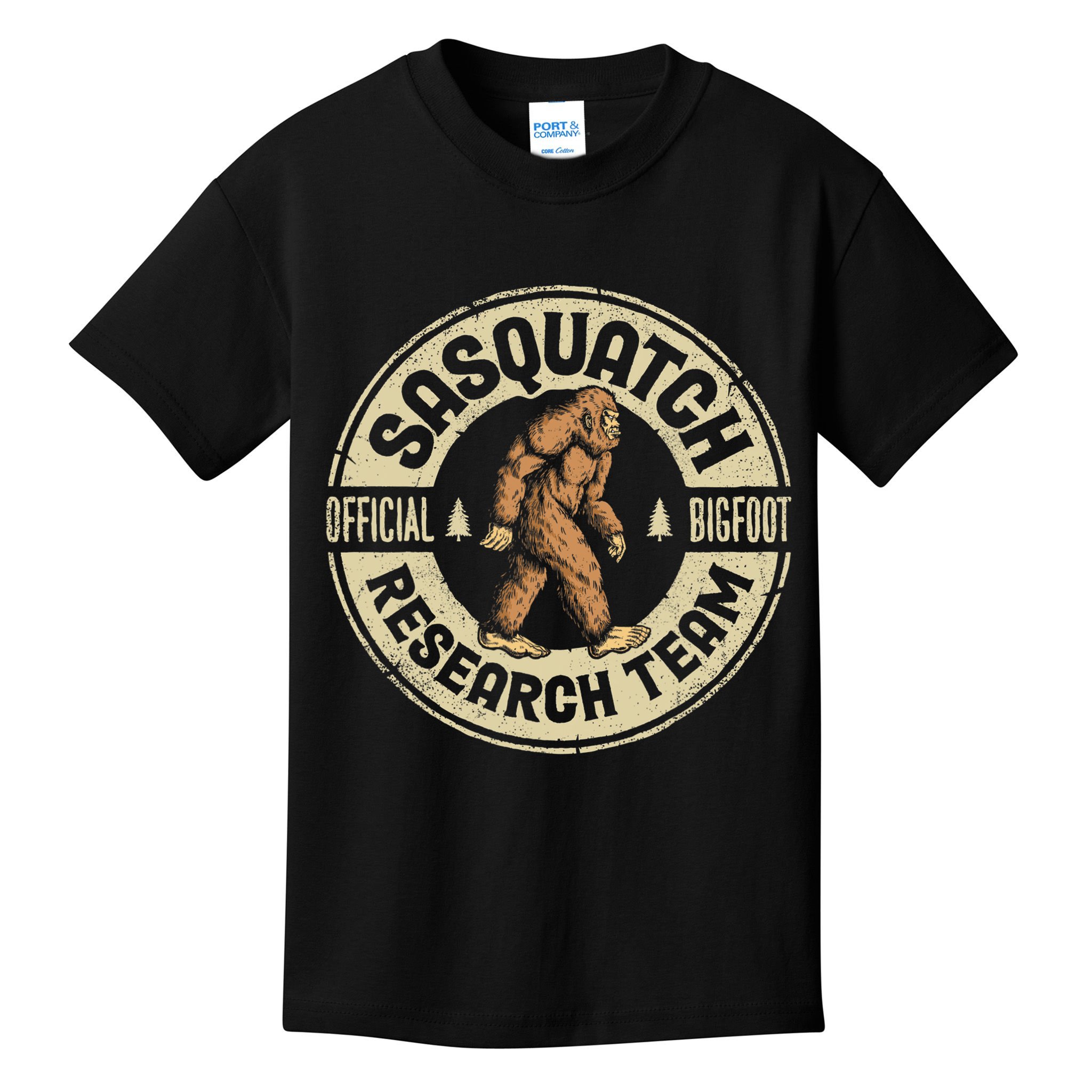Bigfoot Research Team Retro Vintage Sasquatch Men Women Kids T-Shirt