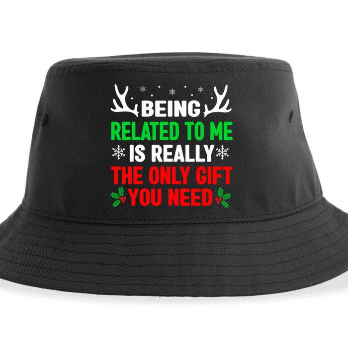 Being Related To Me Funny Christmas Family Sustainable Bucket Hat