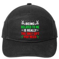 Being Related To Me Funny Christmas Family 7-Panel Snapback Hat