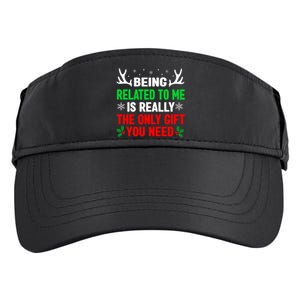 Being Related To Me Funny Christmas Family Adult Drive Performance Visor