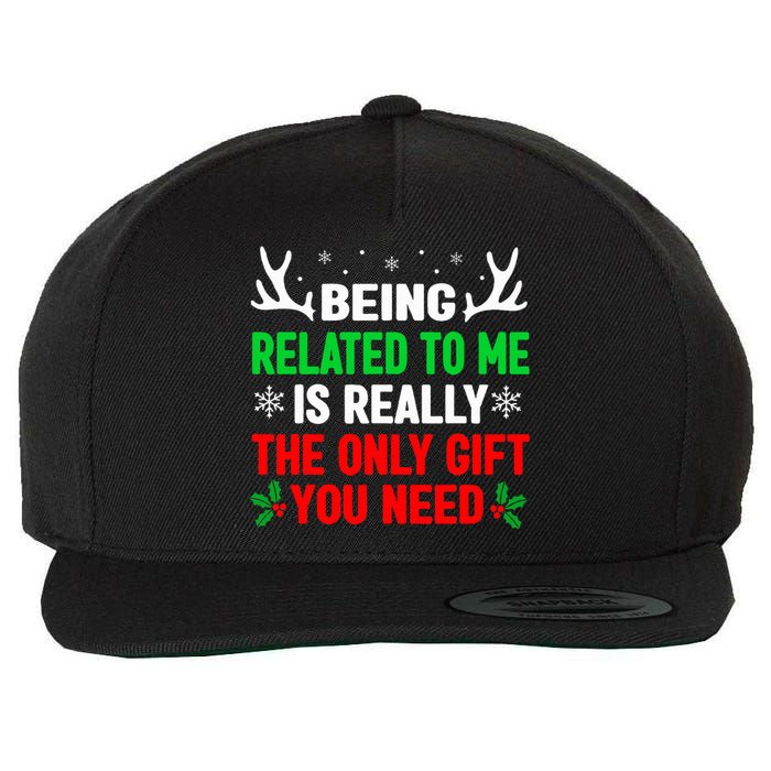 Being Related To Me Funny Christmas Family Wool Snapback Cap