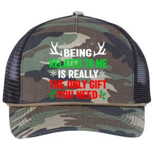 Being Related To Me Funny Christmas Family Retro Rope Trucker Hat Cap