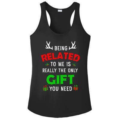 Being Related To Me Funny Christmas Family Xmas Pajamas Gift Gift Ladies PosiCharge Competitor Racerback Tank