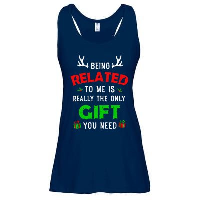 Being Related To Me Funny Christmas Family Xmas Pajamas Gift Gift Ladies Essential Flowy Tank