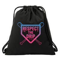 Baseball Respect The Drip Home Plate Drip Ice Cream Drawstring Bag