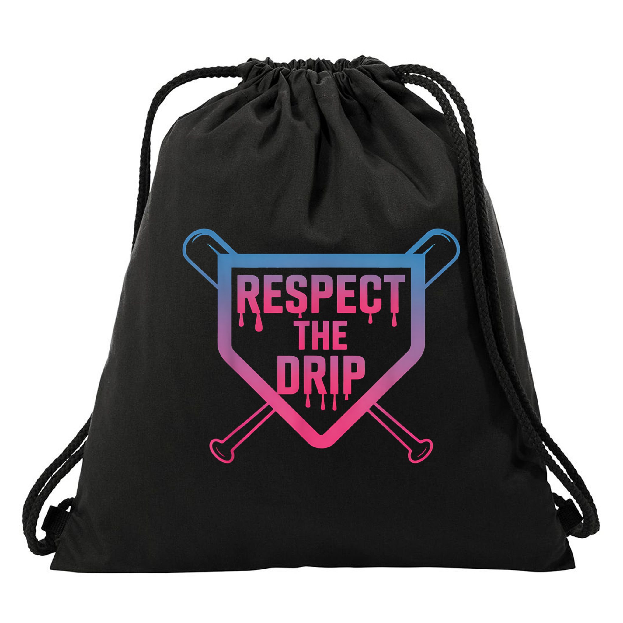 Baseball Respect The Drip Home Plate Drip Ice Cream Drawstring Bag