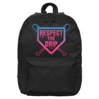 Baseball Respect The Drip Home Plate Drip Ice Cream 16 in Basic Backpack