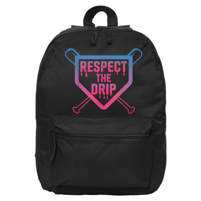 Baseball Respect The Drip Home Plate Drip Ice Cream 16 in Basic Backpack