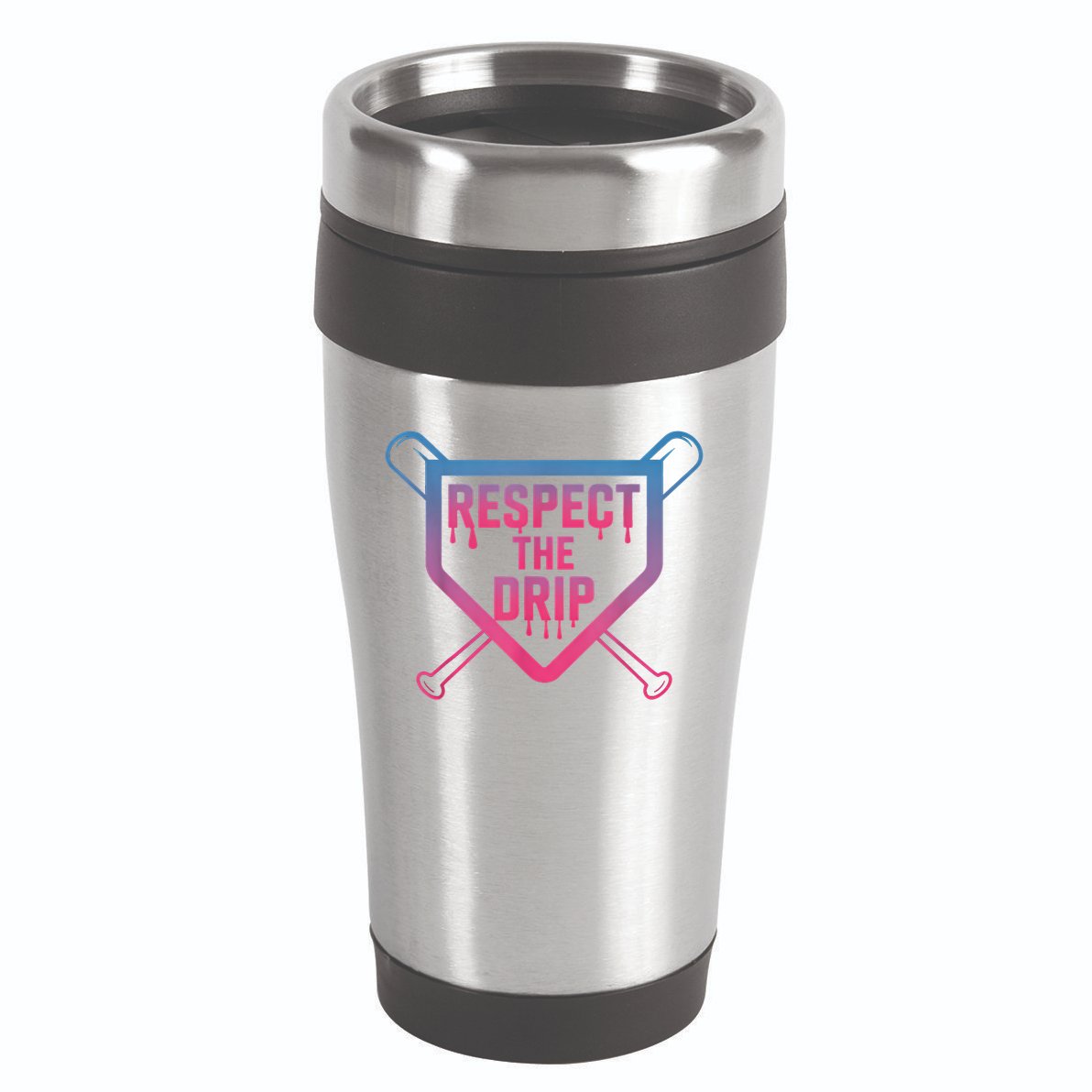 Baseball Respect The Drip Home Plate Drip Ice Cream 16oz Travel Tumbler
