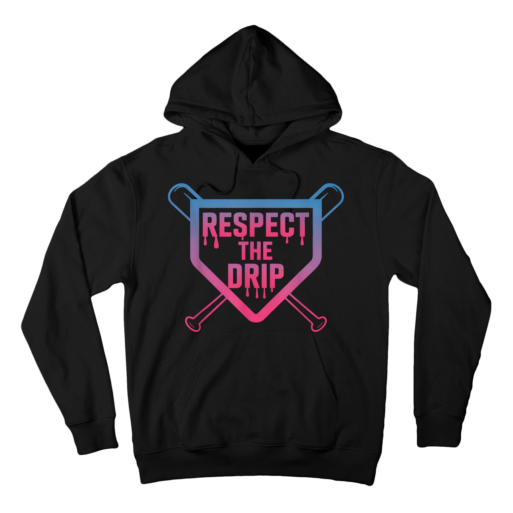 Baseball Respect The Drip Home Plate Drip Ice Cream Tall Hoodie
