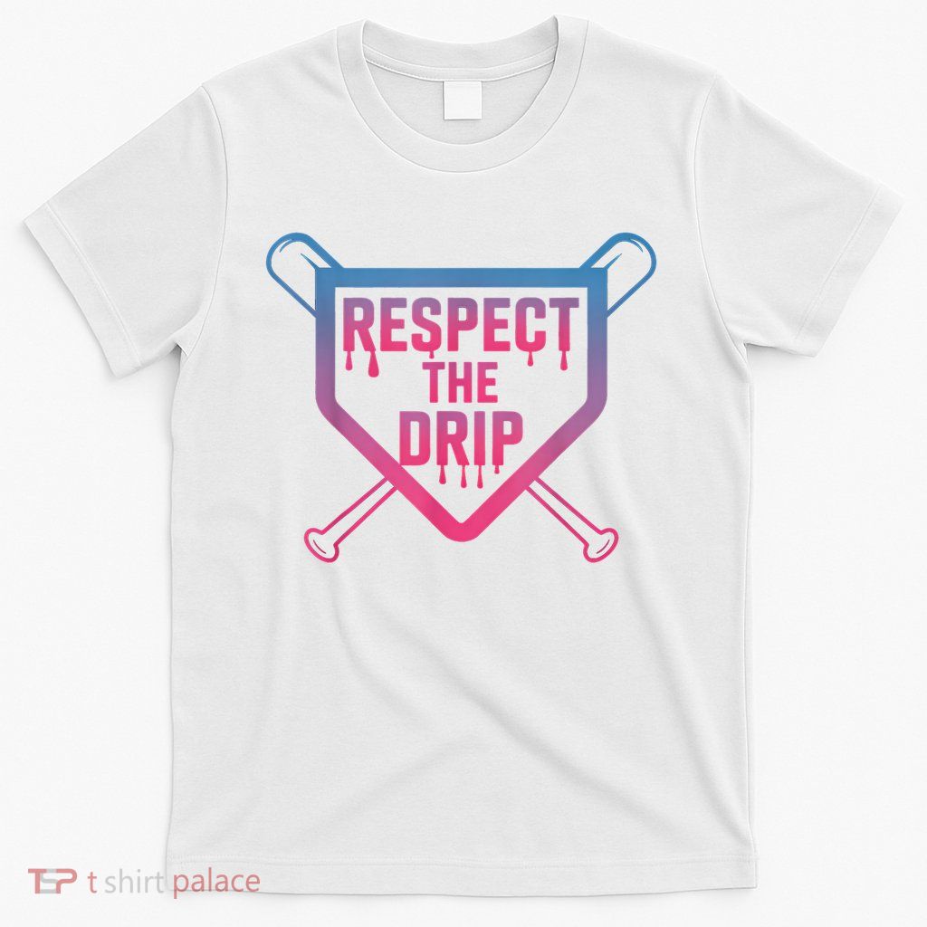 Baseball Respect The Drip Home Plate Drip Ice Cream T-Shirt